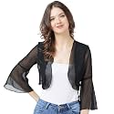 AOL Women39s Cropped Layered Lightweight Sheer Three-Fourth