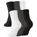 Aoliks 6 Pairs Pilates Grip Socks for Women, Non-slip Yoga Athletic Socks for Barre Ballet Barefoot Workout Hospital