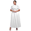 AOMEI Casual Church Dresses for Women 2026 Summer Pleated Short Sleeve Round Neck Dragonfly Spring Maxi Dress