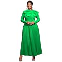 AOMEI Casual Church Dresses for Women 2026 Summer Pleated Short Sleeve Round Neck Dragonfly Spring Maxi Dress