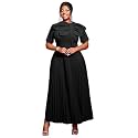 AOMEI Casual Church Dresses for Women 2026 Summer Pleated Short Sleeve Round Neck Dragonfly Spring Maxi Dress