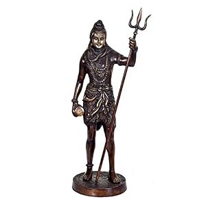 aona large standing shiva statue with trishula tridentlord shiva 19 inch height