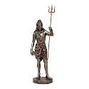 AONA Large Standing Shiva Statue with Trishula Trident - Lord Shiva Destroyer of Evil Sculpture in Premium Cold Cast Bronze Height 20 Inch Collectible Hindu Figurine, Superhero