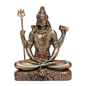 aona lord shiva in dhyana mudra bonded bronze for home decor height 6 inches lord shiva