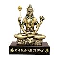 AONA Lord Shiva with Four Hand Dhyan Mudra Bonded Bronze Idol Shiva Statue Height 3 Inch