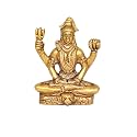 AONA Lord Shiva with Four Hand Dhyan Mudra Bonded Bronze Idol Shiva Statue Height 3 Inch