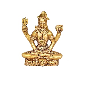 aona lord shiva with four hand dhyan mudra bonded bronze idol shiva statue height 3 inch