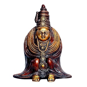 AONA Tulja maa Goddess Brass Handicraft Brown