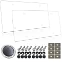 Aootf License Plate Covers, Clear Flat, 2 Pack
