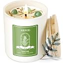 AOOVOO Fir Scented Candles for Women - Aromatherapy Candle with Crystals Inside, 10oz Soy Candles for Home Scented, Birthday Gifts Christmas Day Candle for Women Mom