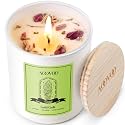AOOVOO Sage Scented Candles for Women - Aromatherapy Candle with Crystals Inside, 10oz Soy Candles for Home Scented, Birthday Gifts Valentines Day Candle for Women Mom