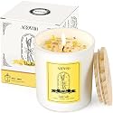 AOOVOO Vanilla Scented Candles for Women - Aromatherapy Candle with Crystals Inside, 10oz Soy Candles for Home Scented, Birthday Gifts Valentines Day Candle for Women Mom