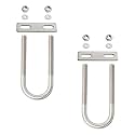 Round U-Bolt 0.87"(22mm) Inner Width U Bolts Brackets 304 Stainless Steel M6 with Nut, Plate, Washer for Car/RV/Trailer Bumper,4 Sets
