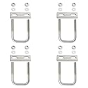 Square U-Bolt 1.18"(30mm) Inner Width U Bolts Brackets 304 Stainless Steel M6 with Nut, Plate, Washer for Car/RV/Trailer Bumper,4 Sets