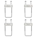Square U-Bolt 1.77"(45mm) Inner Width U Bolts Brackets 304 Stainless Steel M6 with Nut, Plate, Washer for Car/RV/Trailer Bumper,4 Sets