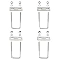 Square U-Bolt 1.77"(45mm) Inner Width U Bolts Brackets 304 Stainless Steel M8 with Nut, Plate, Washer for Car/RV/Trailer Bumper,4 Sets