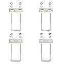 Square U-Bolt 1.97"(50mm) Inner Width U Bolts Brackets 304 Stainless Steel M8 with Nut, Plate, Washer for Car/RV/Trailer Bumper,4 Sets