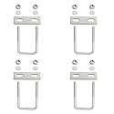 Square U-Bolt 1.97"(50mm) Inner Width U Bolts Brackets 304 Stainless Steel M8 with Nut, Plate, Washer for Car/RV/Trailer Bumper,4 Sets
