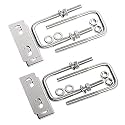 Square U-Bolts 1.18inch 30mm Inner Width 304 Stainless Steel Silver M6 with Plates Nuts for Car/Motorhome/Sailing Trailer Replacement Part and Accessorie 4Pcs