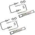 Square U-Bolts 1.77inch 45mm Inner Width 304 Stainless Steel Silver M6 with Plates Nuts for Car/Motorhome/Sailing Trailer Replacement Part and Accessorie 4Pcs