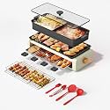 AORAN Smokeless Indoor Grill With Hot Pot – 1800W Electric BBQ, Yin-Yang Hot Pot​​ & Griddle with 4 Free Tools – Adjustable Temperature Control, Non-Stick, Easy Clean, White