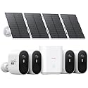 aosu 2K QHD Solar Security Cameras Wireless Outdoor System, 4-Cam-Kit