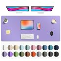Aothia Faux Leather Desk Mat Mouse Pad, 55" x 24", Light Purple