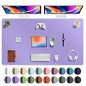 Aothia Faux Leather Desk Mat Mouse Pad, 63" x 24", Light Purple