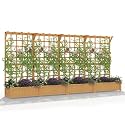 Aoxun 144" Raised Garden Bed with Trellis, Wood Planter Container with Hanging Roof & Garden Boxes for Climbing Plants Flowers Vine (4 piece)