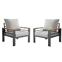 Aoxun Aluminum Patio Furniture Armchair, Grey
