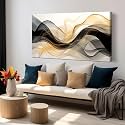 AOZEMI Abstract Wall Art Black White Canvas Art for Office