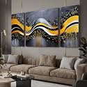 AOZEMI Abstract Wall Art Large 3 Piece Hand Painted Artwork for Office