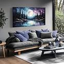 AOZEMI Large Forest Wall Art Black Wall Poster for Bedroom