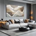 AOZEMI Large White Canvas Art Abstract Wall Art for Dining