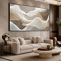 AOZEMI Light White Wall Art Abstract Wall Painting for Office