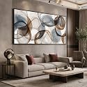 AOZEMI Light White Wall Art Abstract Wall Painting for Office