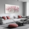 AOZEMI Pink Wall Art Flower Pictures Art for Bedroom