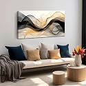 AOZEMI White Wall Art Abstract Canvas Prints for Bedroom