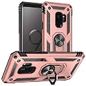 for Samsung Galaxy S9 Case, Military Grade 16ft Drop Tested Ring Shockproof Protective Phone Case for Samsung Galaxy S9, Rose Gold