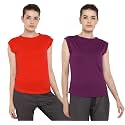 Ap'pulse Women's Cap Sleeve Tshirt(Pack of 2)