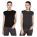 Ap'pulse Women's Cap Sleeve Tshirt(Pack of 2)