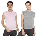 Ap'pulse Women's Cap Sleeve Tshirt(Pack of 2)