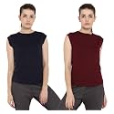 Ap'pulse Women's Cap Sleeve Tshirt(Pack of 2)