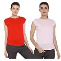 Ap'pulse Women's Cap Sleeve Tshirt(Pack of 2)