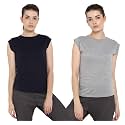 Ap'pulse Women's Cap Sleeve Tshirt(Pack of 2)