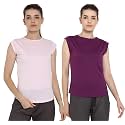 Ap'pulse Women's Cap Sleeve Tshirt(Pack of 2)