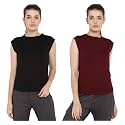 Ap'pulse Women's Cap Sleeve Tshirt(Pack of 2)
