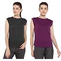 Ap'pulse Women's Cap Sleeve Tshirt(Pack of 2)