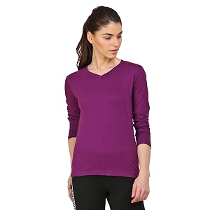 Appulse Womens Long Sleeve V Neck Tshirt