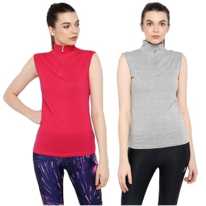 Appulse Womens Sleeveless 1 4 Zip Hineck